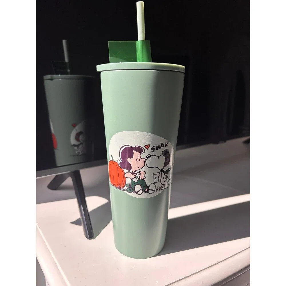 Starbucks Peanuts Snoopy Smak Green Stainless Steel Tumbler 24oz NEW 2026